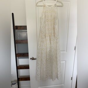 Madewell White/Off White Drop Waist Eyelet Dress